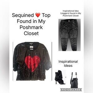Sequined Heart Top